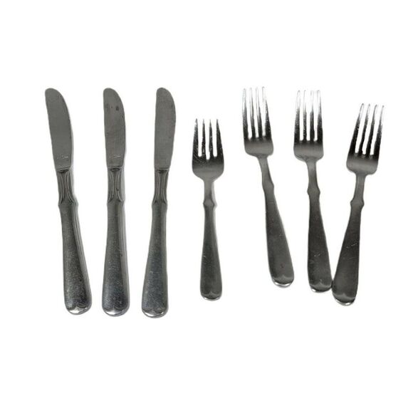 National Stainless Nasco MCM Stainless Flatware Lot of 7 Fork Knife Replacement - Picture 1 of 4